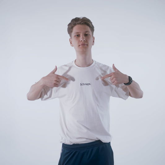T-Shirt Schnaps. mit gesticktem Logo - weiß